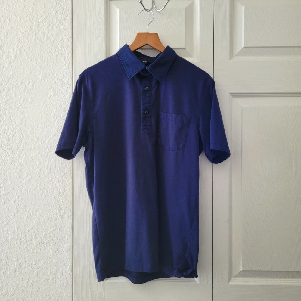 Uniqlo Smooth, Airy, Deep Blue Polo Shirt Size MEdium